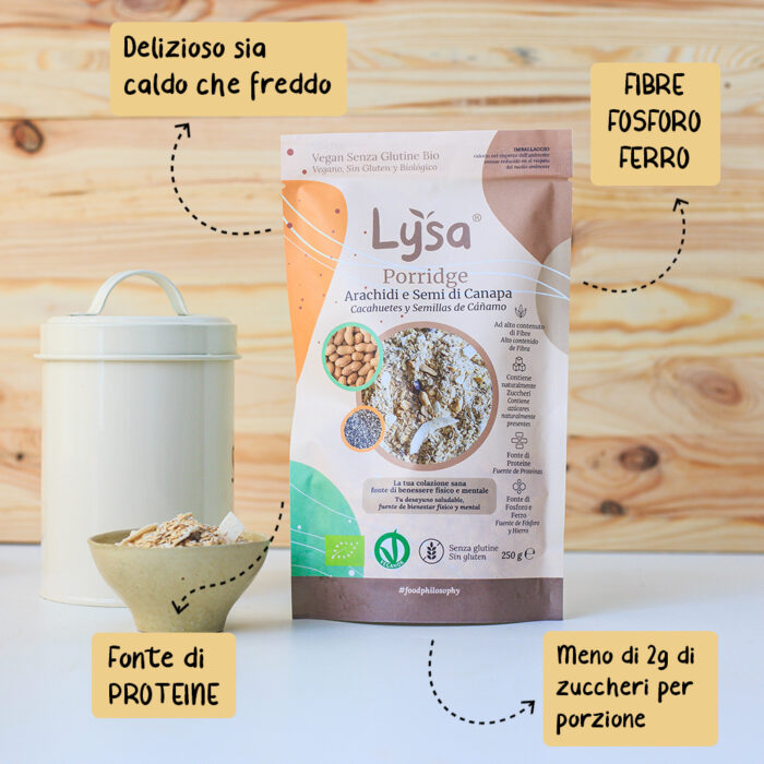 Porridge Bio Arachidi Semi di Canapa