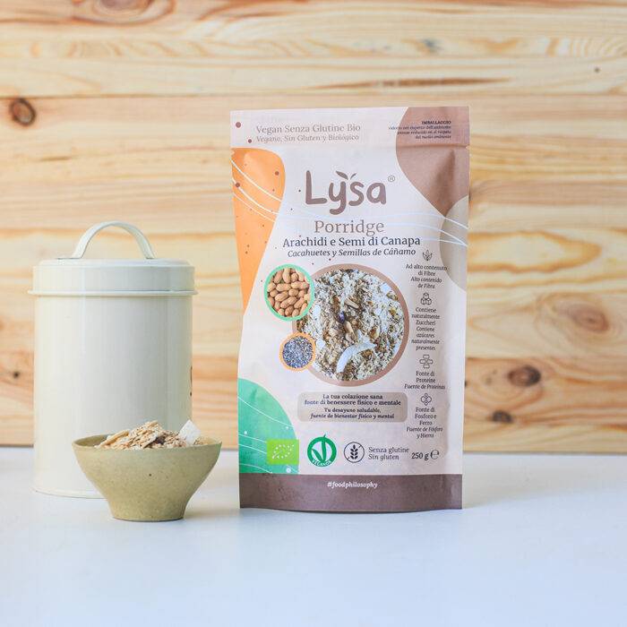 Porridge Bio Arachidi e Semi di Canapa senza glutine